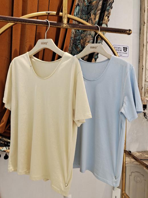 【门店同款】ENJOY夏季U领金属小标T 162450709 商品图1
