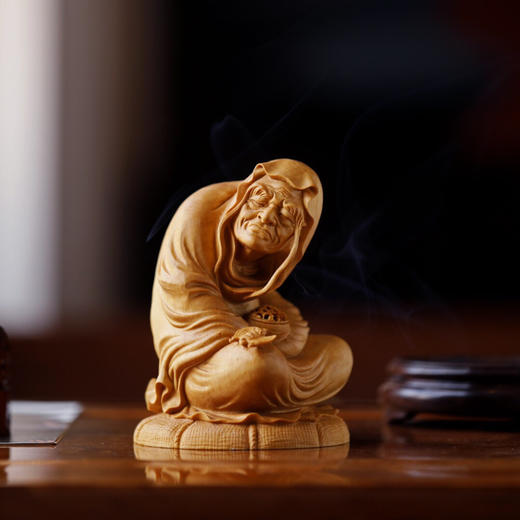 【青山特惠】黄杨木【长眉罗汉】香炉 摆件 整木雕成，b13 商品图8