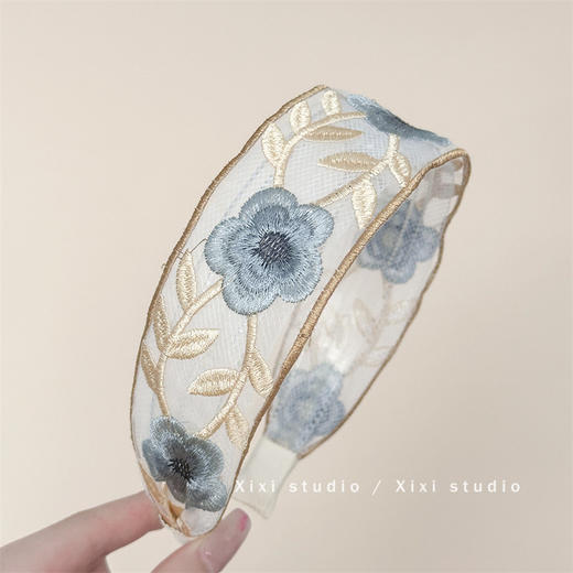 「灿若夏花·小众设计」发箍绣花头箍压发发捆盘发器精致外出发卡配饰 商品图3