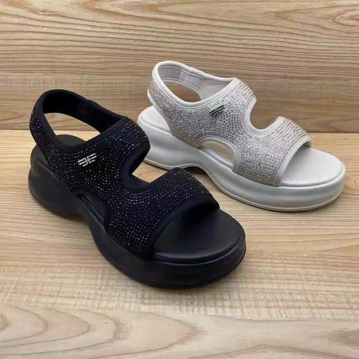 豪行2024年夏季新款厚底时尚水钻百搭休闲女凉鞋24218817 商品图2