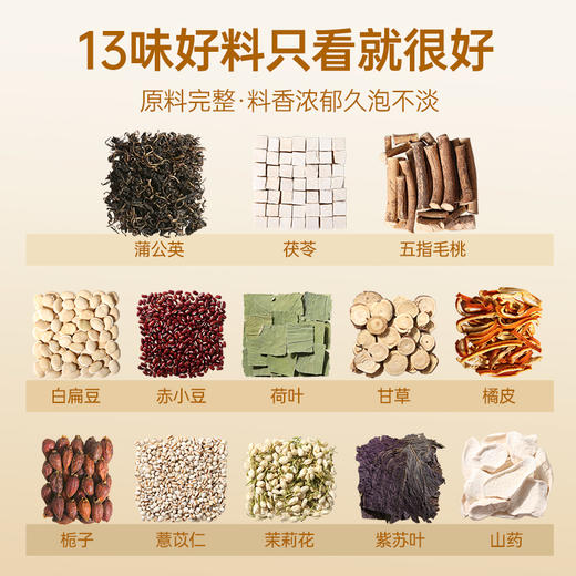 养瑞和丨五指毛桃茯湿茶184克·23g*8包·大容量四角包·湿气湿热湿寒·茯苓·橘皮·赤小豆·薏苡仁·白扁豆·甘草·茉莉花·蒲公英 商品图3