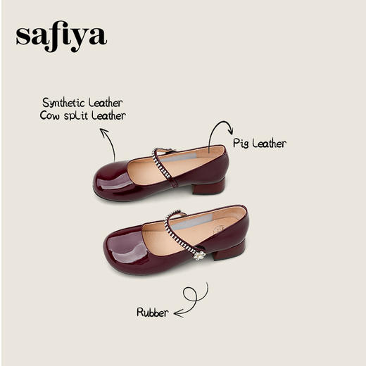 Safiya/索菲娅2025法式浅口一字带闪钻气质百搭甜美玛丽珍鞋SFD3111411 商品图0