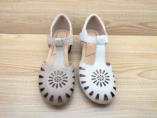 夏季新款豪行舒适休闲女鞋24243058时尚低跟真皮复古凉鞋 商品图4