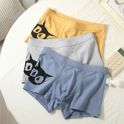 【舒适透气】纯棉内裤男生潮流印花透气平角裤头卡通四角裤衩冬款中腰男士内裤。ry 商品图5