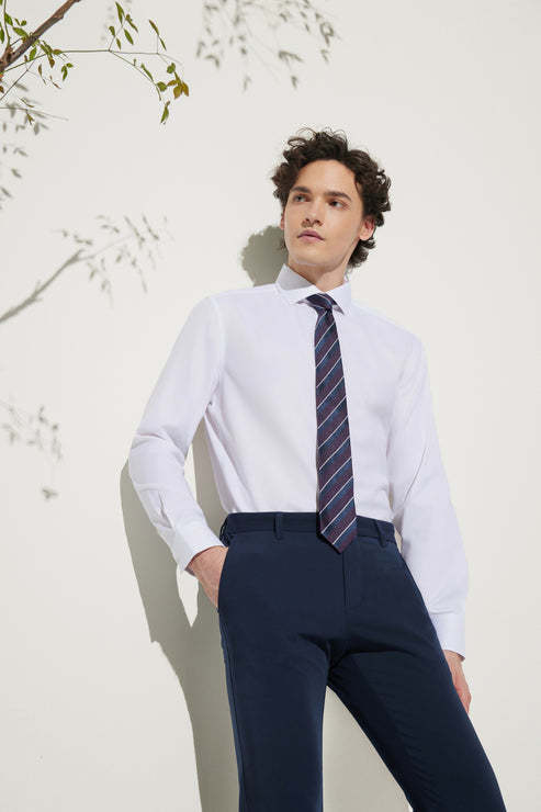 G2000男装SS25商场款【免烫防皱/棉质桑蚕丝】人字纹长袖衬衫51121642 商品图3