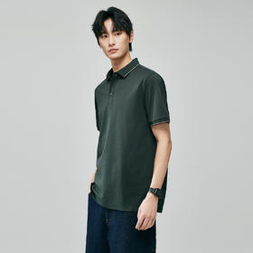 棉仓363802022-3A抗菌桑蚕丝撞色边POLO