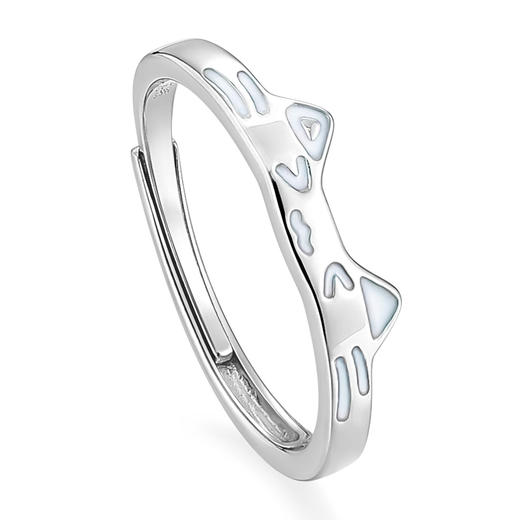 【夜光✨】卡蒂罗/KADER 宠爱发光情侣对戒 萌趣猫狗欢喜冤家俏皮可爱开口可调节素圈一对 极简ins风萌宠配饰 商品图3