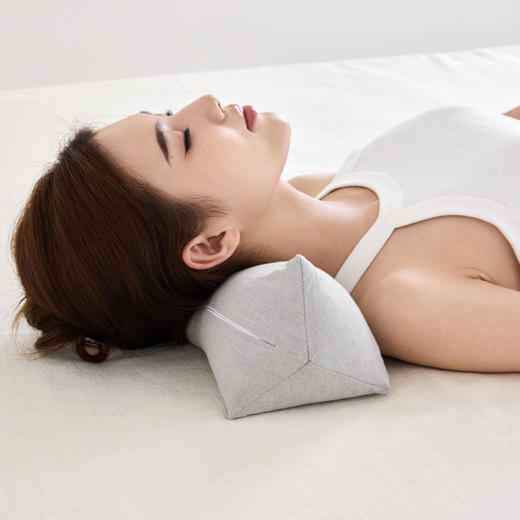 自然醒棉麻三角荞麦枕家用荞麦壳护颈椎牵引枕成人可拆卸枕芯睡眠专用XK 商品图2