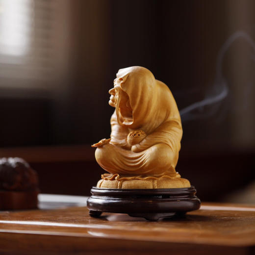 【青山特惠】黄杨木【长眉罗汉】香炉 摆件 整木雕成，b13 商品图2