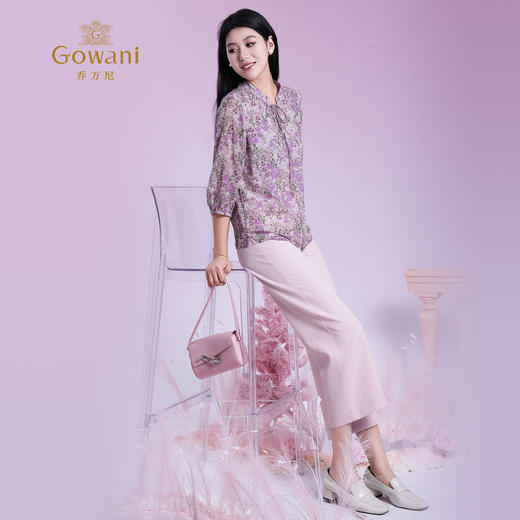 乔万尼新品悠然假日宽松碎花短袖上衣ED2C533 商品图2