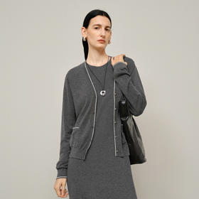 【商场同款】麦檬春秋美丽诺羊毛V领毛衫开衫5F8232811