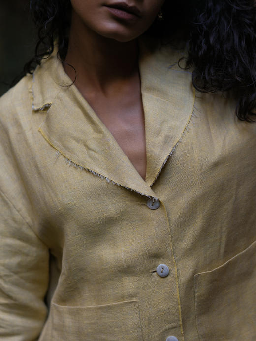 Jai  浅黄色Sue京都色织亚麻外套 商品图5