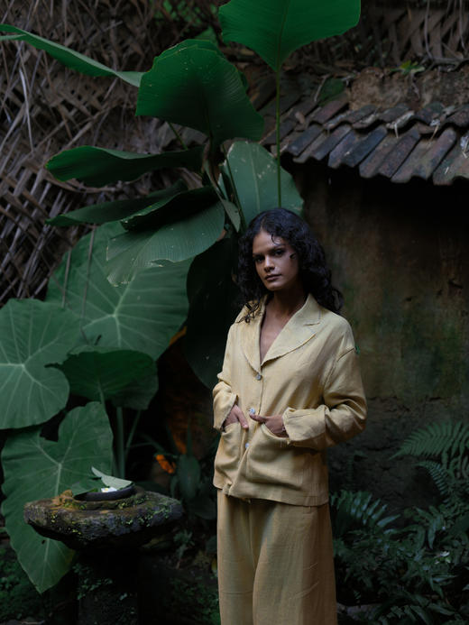 Jai  浅黄色Sue京都色织亚麻外套 商品图7