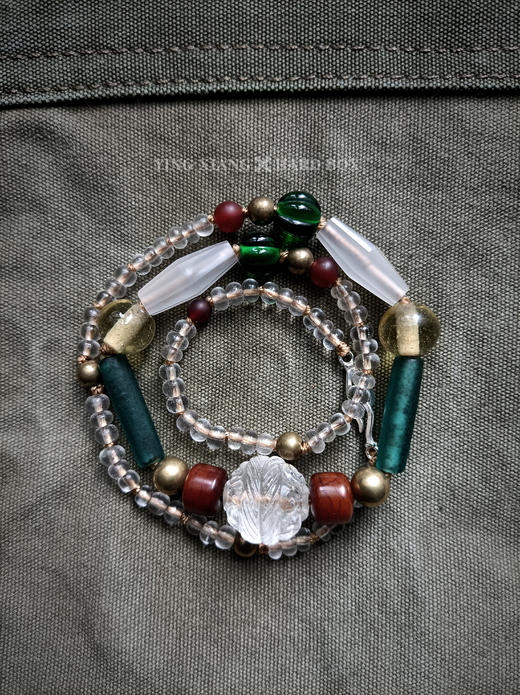 原创【风格～孤品手作】老水晶琉璃项链｜非7日无理由退换货 商品图2