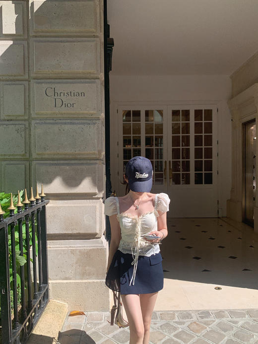 金蘑菇菇 Atelier奥赛博物馆 花样蕾丝套组/甜美精致泡泡袖短上衣 商品图2