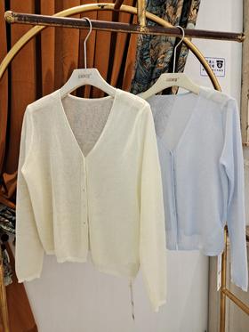 【门店同款】ENJOY夏季简约V领纯色开衫 162288140