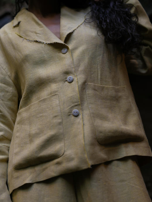 Jai  浅黄色Sue京都色织亚麻外套 商品图4