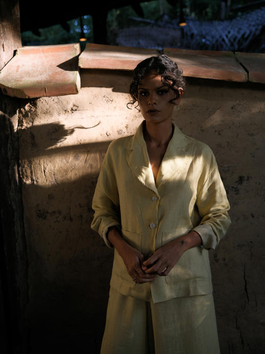 Jai  浅黄色Sue京都色织亚麻外套 商品图11