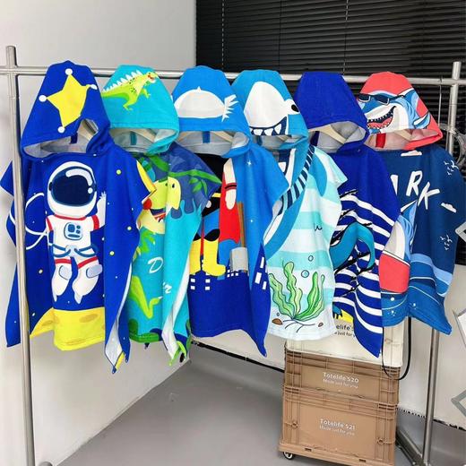 【萌趣设计，让宝贝爱上洗澡！】可爱卡通儿童浴巾斗篷 柔软亲肤不掉毛 洗澡吸水速干 可穿式宝宝浴巾-QQ 商品图3