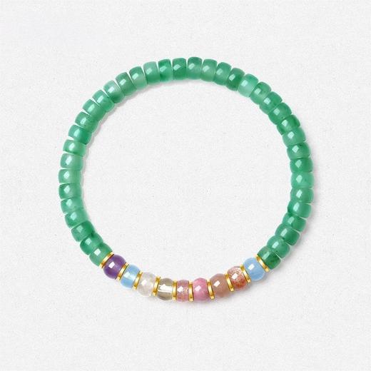 【普陀山】霓虹翠正品 非洲翠多宝直切药片珠手串手链银水晶生日礼物 商品图4