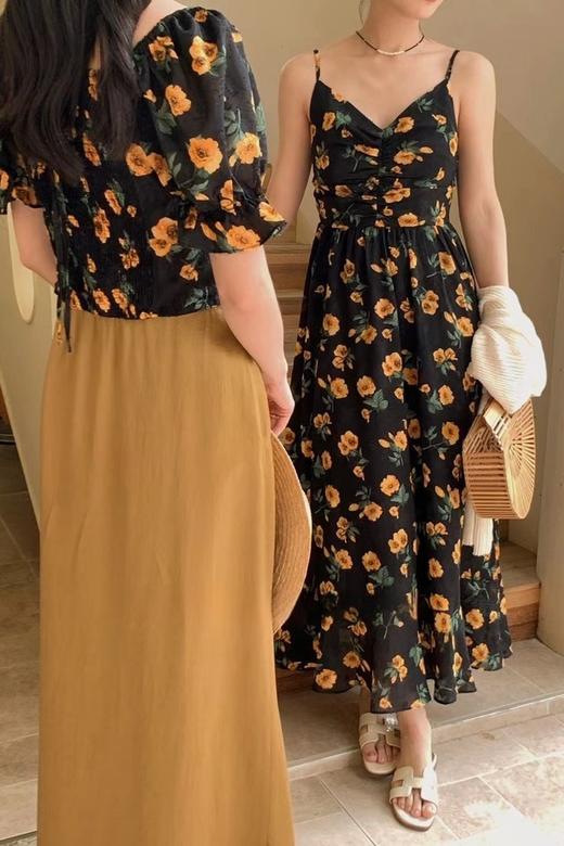 SUMMER & SAGE 法式复古碎花吊带长裙 20493 商品图1