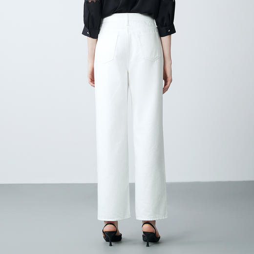 EITIE爱特爱夏季新款高腰显瘦直筒通勤百搭牛仔裤7805502 商品图4