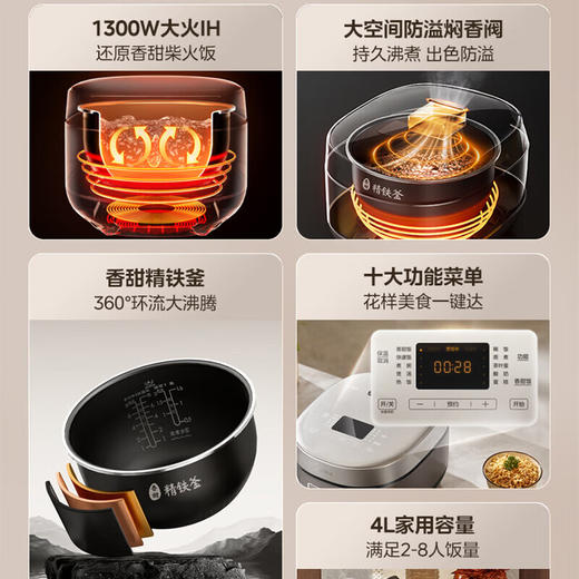 【积分兑换】美的（Midea）电饭煲 家用大容量多功能智能预约电饭锅MB-4C98H 4L 商品图2