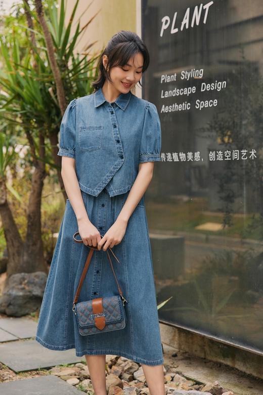 WHO KNOWS 复古设计感牛仔衬衫半裙套装 20666 商品图1