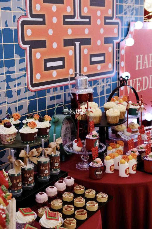 复古港风婚礼甜品台 商品图0