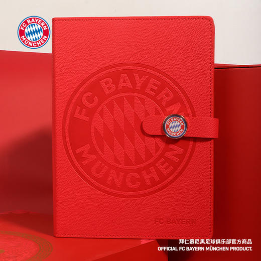 【官方正版】拜仁足球俱乐部丨队徽笔记本红色质感球迷周边 商品图1