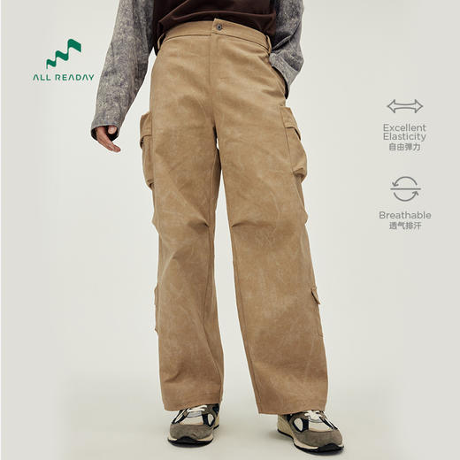 【好货清仓 硬核机能风 花岗岩肌理水洗工艺】新奇天立体口袋宽松户外直筒工装裤 商品图2