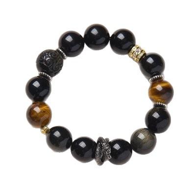 【普陀山】金耀石盘龙14mm男款手链 回纹珠路路通金曜石高级感 商品图5