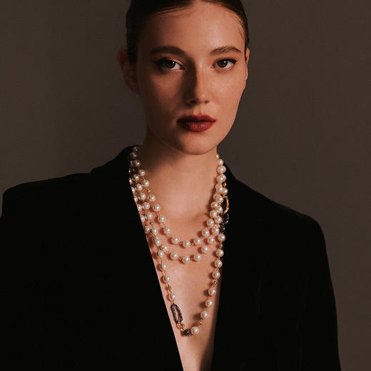 【李斯丹妮&李若彤&黄龄&刘忻同款】Retro Chic 意大利复古时尚首饰 花豹贝珠项链 商品图7