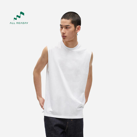 【好货清仓 棉感舒适 多孔纤维结构】新奇天圆领无袖T恤背心-宽松版，码数偏大 商品图0