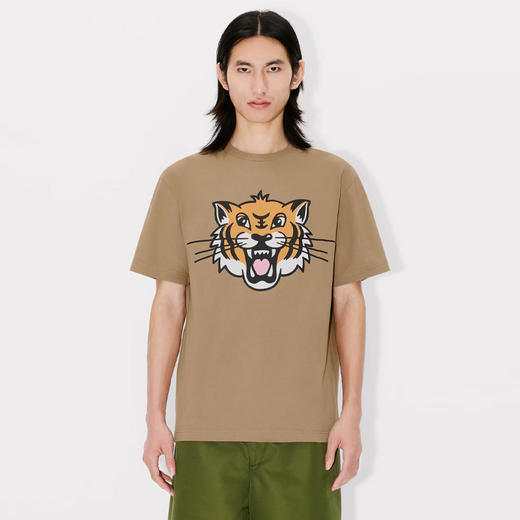 【二】KENZO 高田贤三 男士卡通虎头徽标印花棉质圆领短袖T恤 驼色 FF55 TS533 4SG 10 商品图1