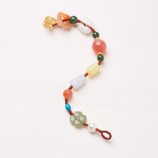 【普陀山】十全十美银蝴蝶 田玉四叶草  多宝手工编织手链女  礼物 商品图4