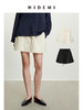 HIDEMI极简显瘦设计感抽绳松紧带中低腰防走光半身裙短裙 黑色/白色 商品缩略图0