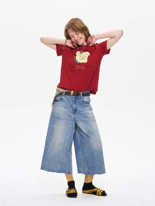 local tag/It25ssk52/快乐的小狗刺绣贝扣短袖 商品图1