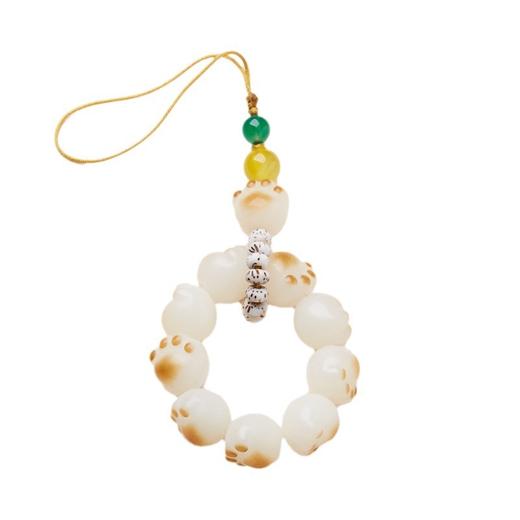 【普陀山】天然白玉菩提小挂件手捻 手机挂件  包包挂件   炭烧猫爪 商品图4