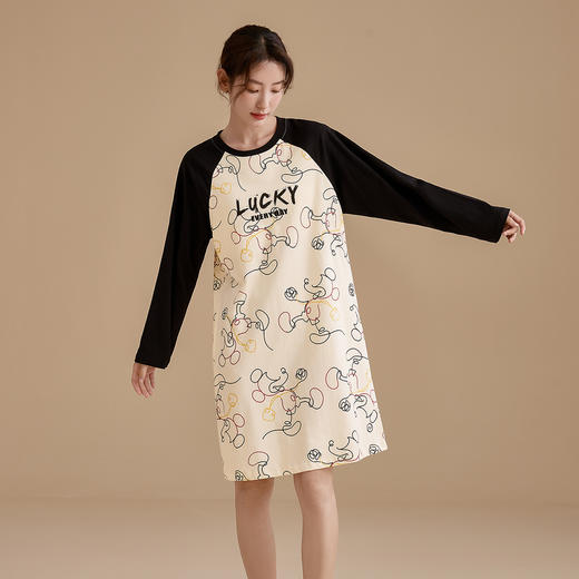 康妮雅女式长袖睡裙 商品图1