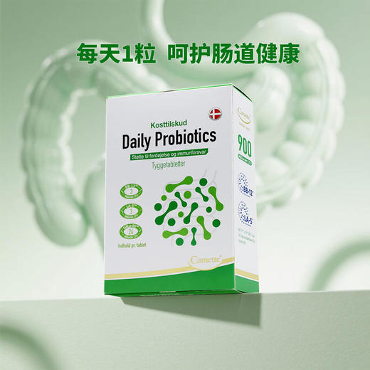 Camette凯麦特 丹麦 肠道咀嚼益生菌 30粒/盒 商品图3