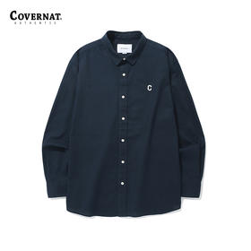 covernat韩国潮牌C刺绣LOGO 宽松亲肤亚麻衬衫2024春夏新品CO2401SH06