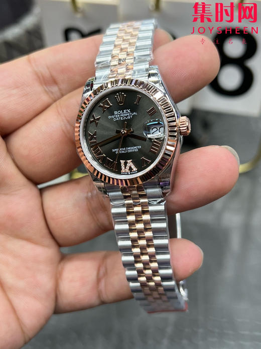 Rolex劳力士GS日志型系列 女款31mm 日志31系列 间玫金灰盘 女士腕表 搭载改Cal.2236 商品图4