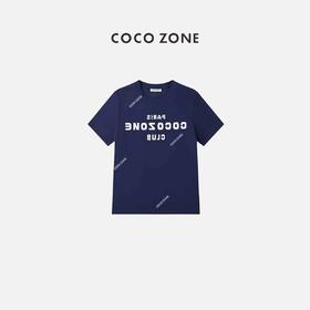COCO ZONE 夏新款字母T上衣圆领短袖印花t恤 23C18653