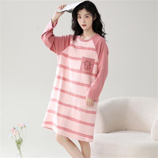 康妮雅女式长袖睡裙 商品图1
