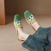 【预售5天】刺绣羊翻绒内增高半拖鞋女包头外穿时尚拼色方头凉拖鞋HYT&7445 商品缩略图0
