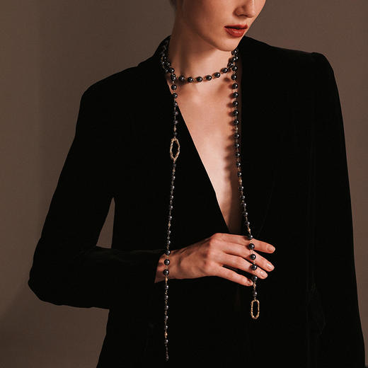 【李斯丹妮&李若彤&黄龄&刘忻同款】Retro Chic 意大利复古时尚首饰 花豹贝珠项链 商品图4