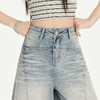 罗蒙夏季女士七分裤复古高腰阔腿显瘦牛仔裤百搭通勤女舒适裤子 商品缩略图5