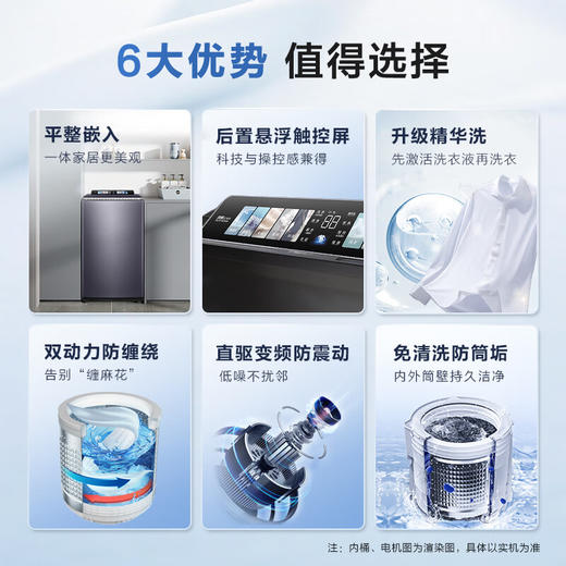 海尔（Haier）【小红花套系】云溪波轮洗衣机全自动家用 10公斤后控 家电国家补贴 双动力防缠绕MS100-BZ568H 商品图2