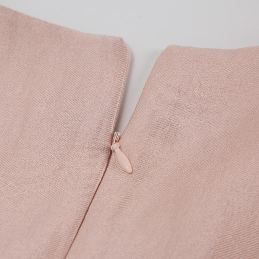 QF8E8斯尔丽25新款法式优雅丝毛小礼服领口晶莹收腰放摆轻奢连衣裙 商品图6